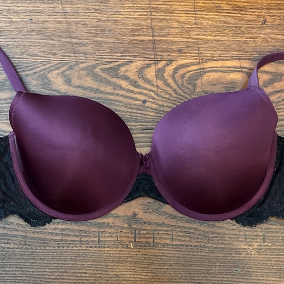 Torrid Curve push-up plunge deep purple lace bra Size 40DD/40E - Picture 1 of 3